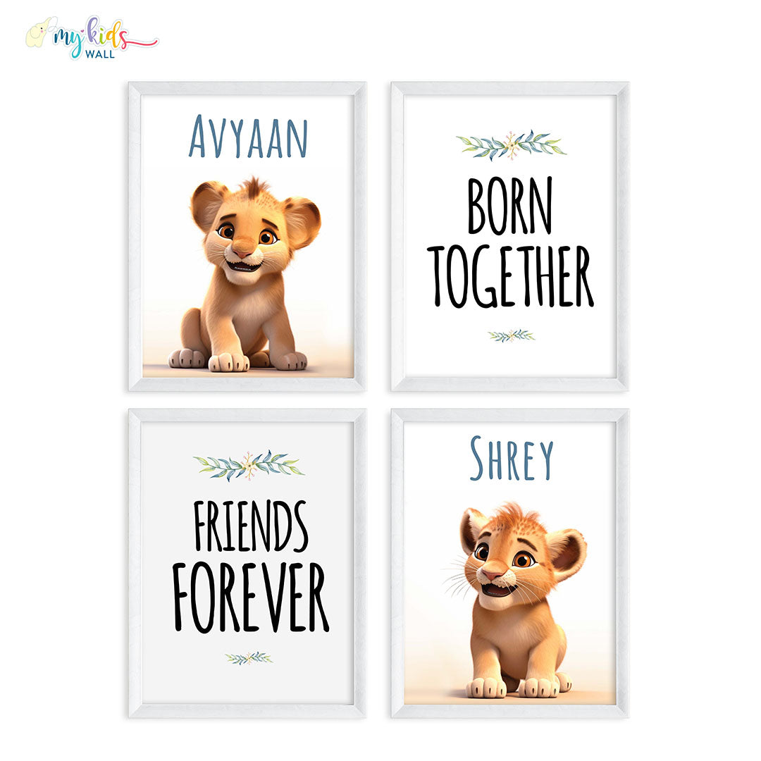Twin motivational wall art set of 4 white frames