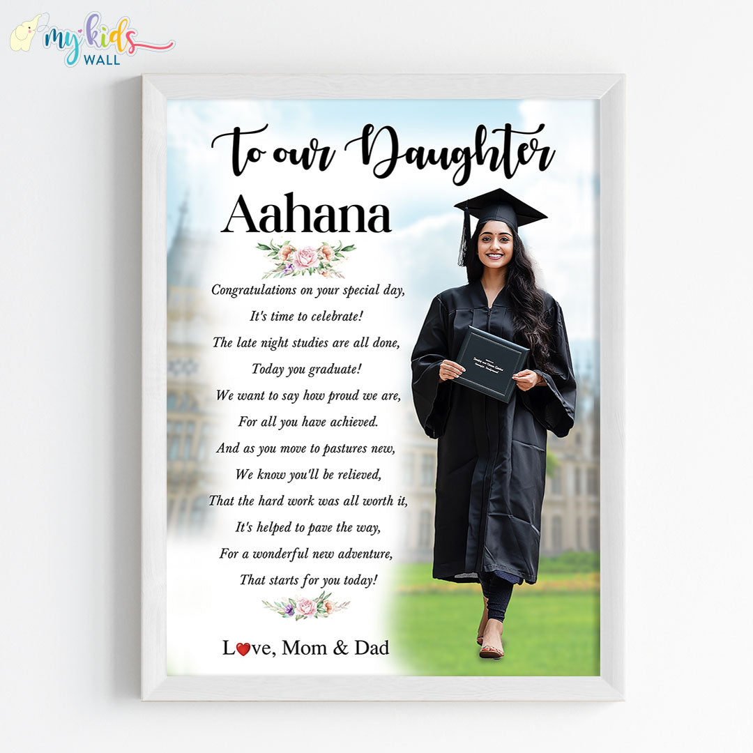 Graduation Gift for Girl Wall Art white Frame