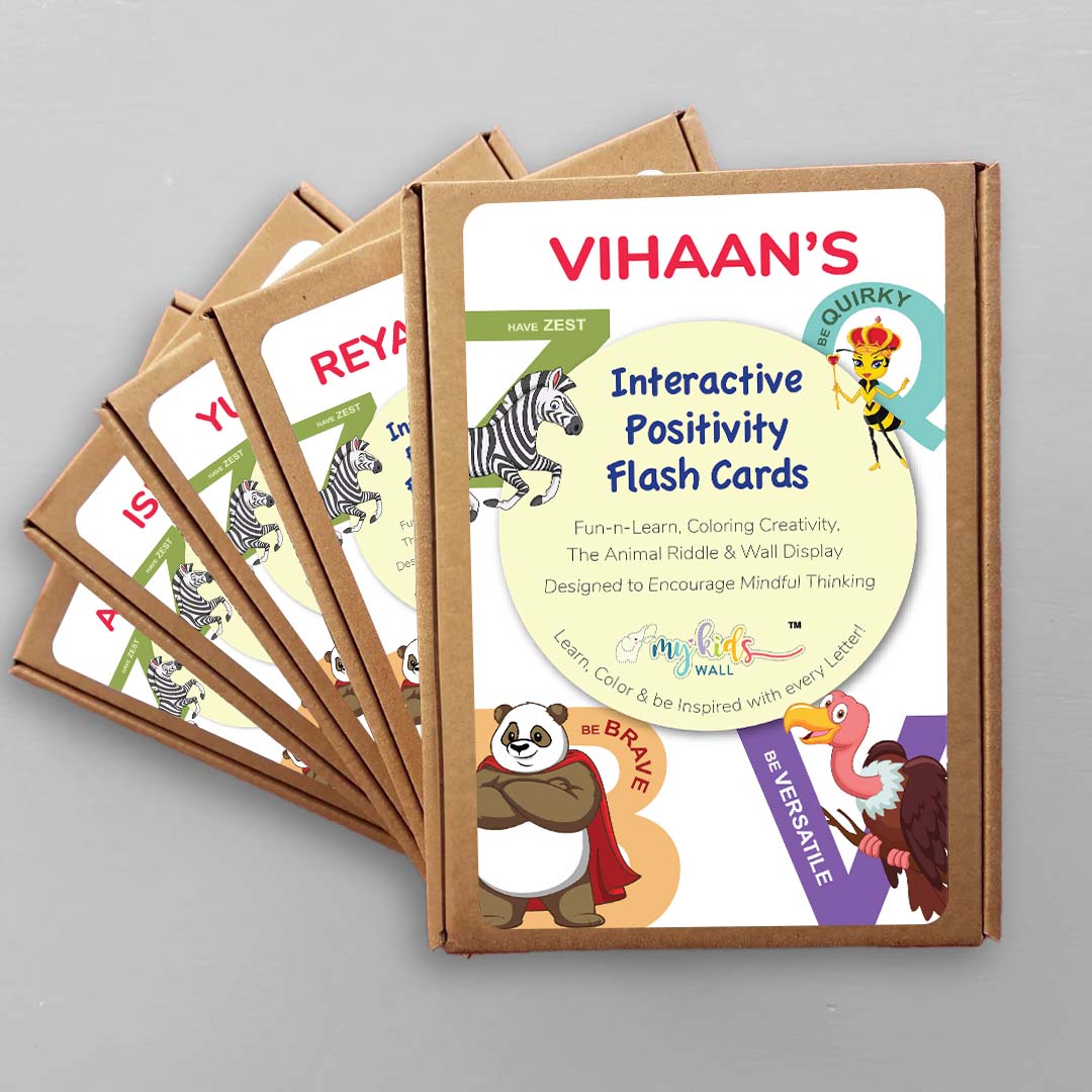 Interactive Positivity Personalized Flash Cards (Coloring & Wall Display Set)