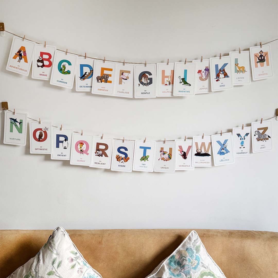 Interactive Positivity Personalized Flash Cards (Coloring & Wall Display Set)