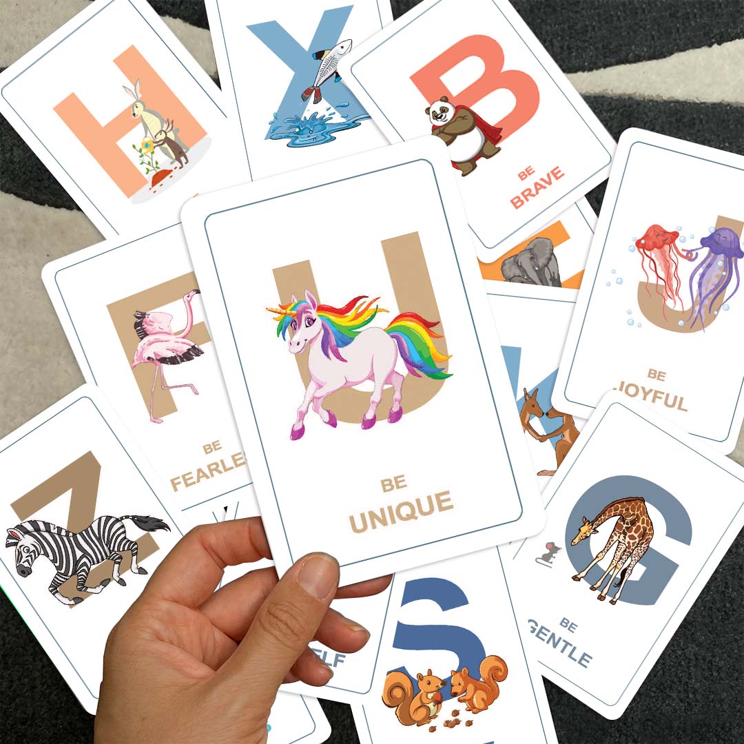 Interactive Positivity Personalized Flash Cards (Coloring & Wall Display Set)