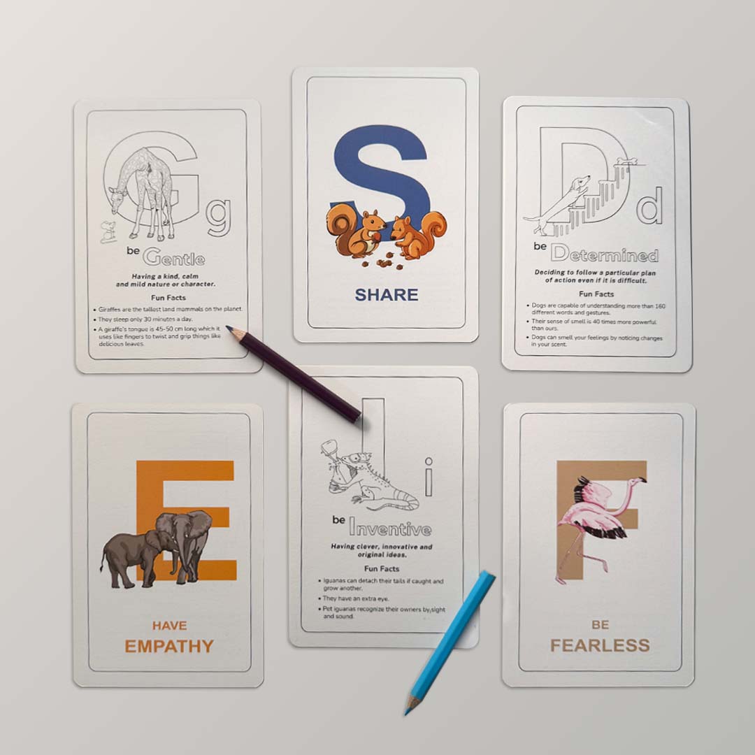Interactive Positivity Personalized Flash Cards (Coloring & Wall Display Set)