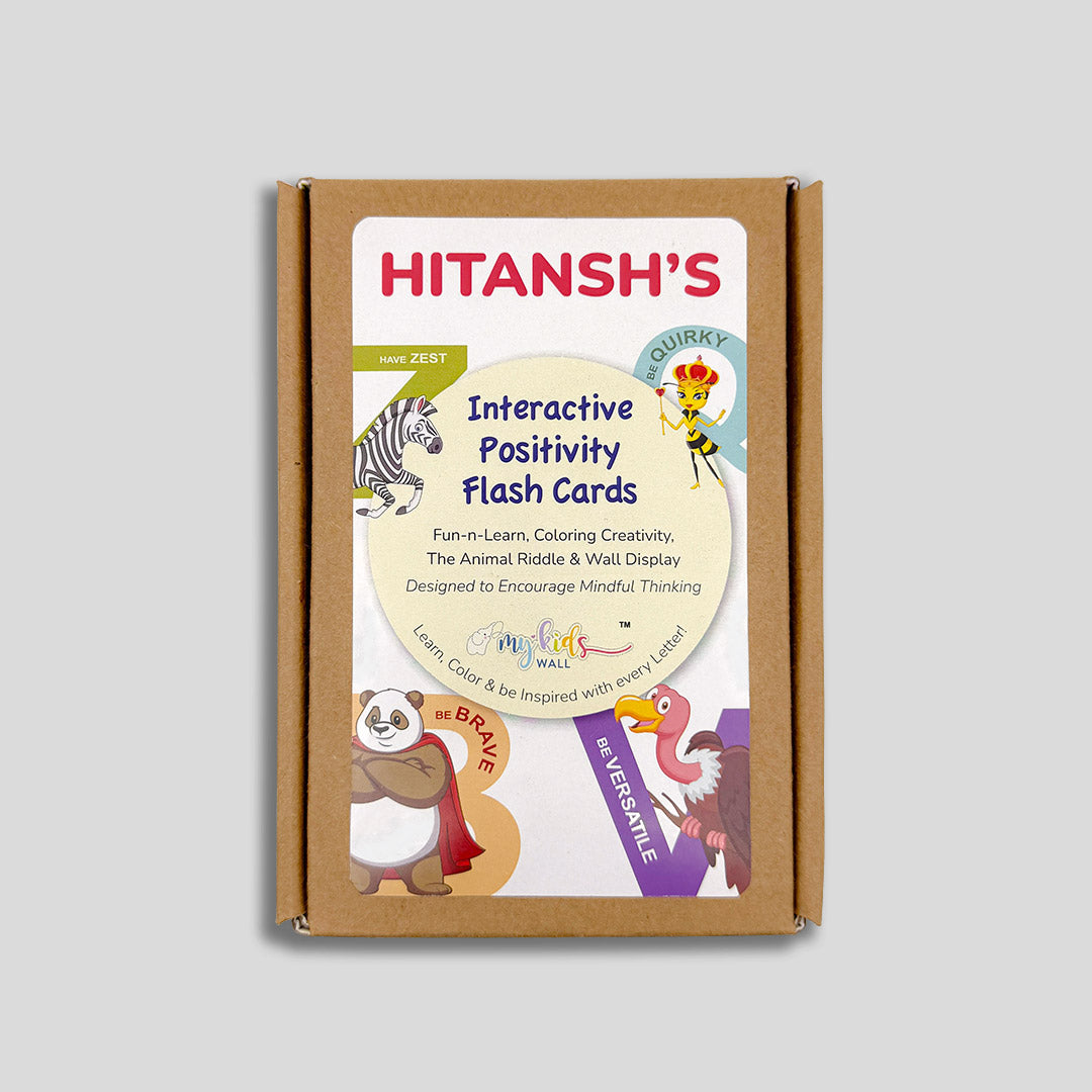 Interactive Positivity Personalized Flash Cards (Coloring & Wall Display Set)