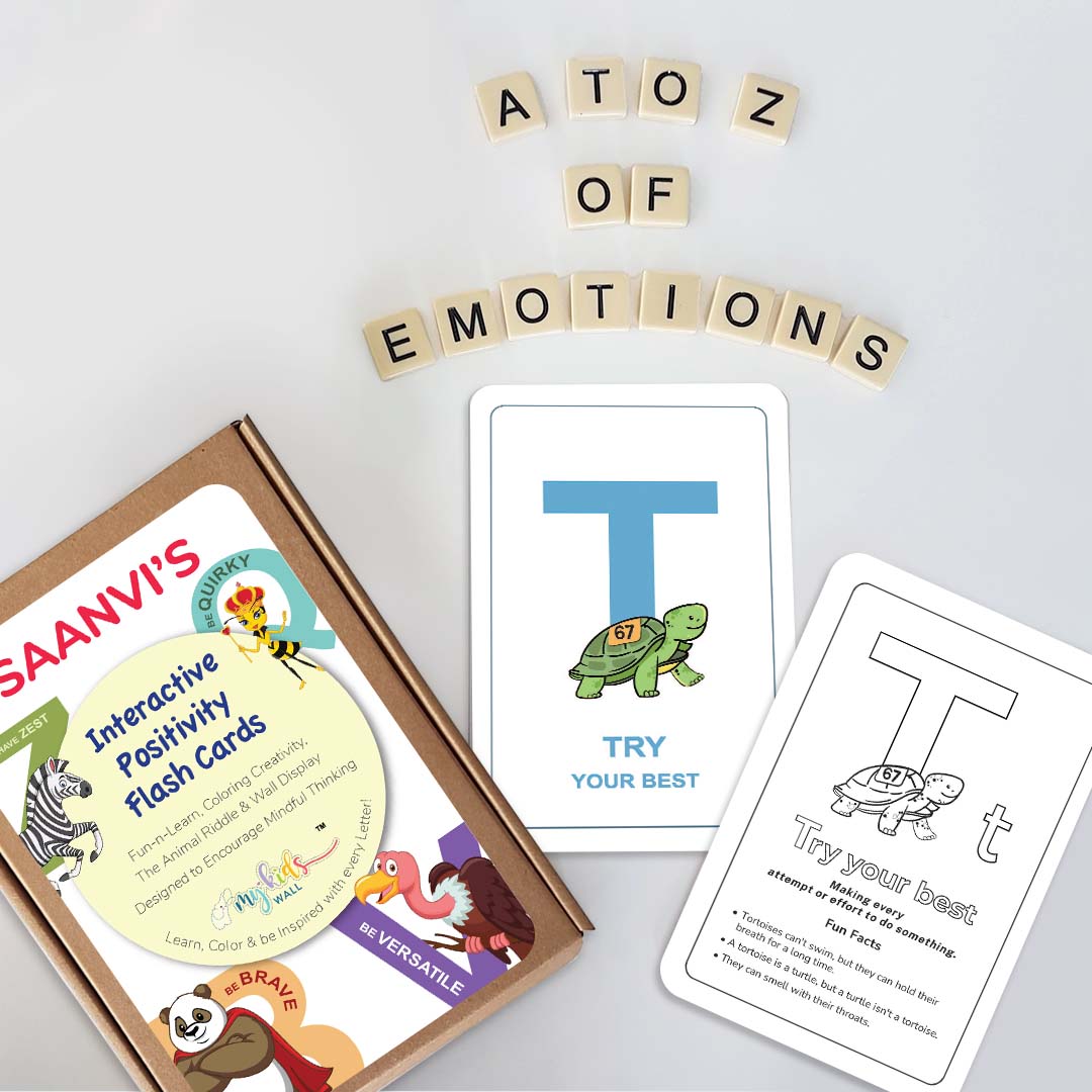 Interactive Positivity Personalized Flash Cards (Coloring & Wall Display Set)