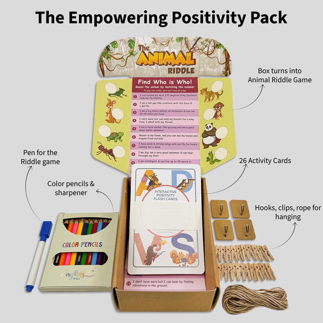 Interactive Positivity Personalized Flash Cards (Coloring & Wall Display Set)