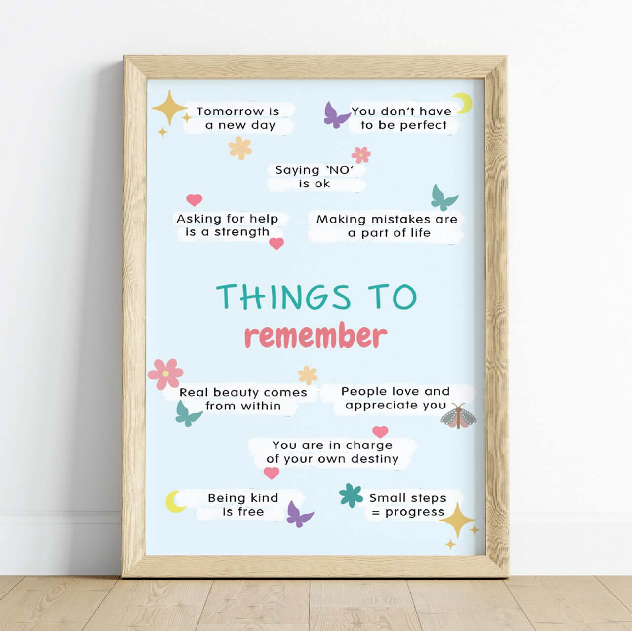 Self motivational quote wooden frame