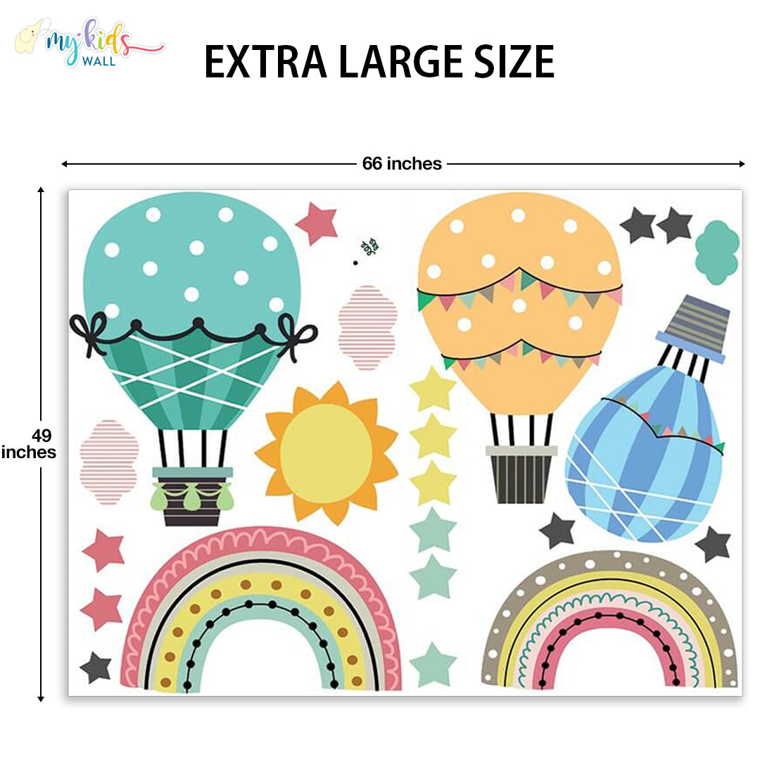 rainbows hot air balloons extra large size wall stickers