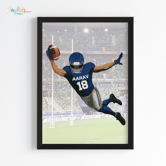 rugby glory moment inspirational wall art black frame