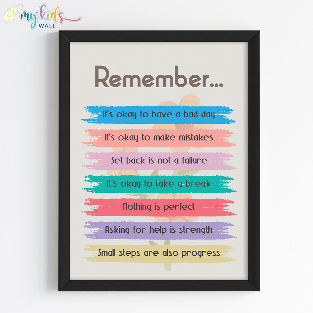 Thought of the day motivational wall art black frame