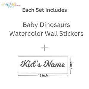'Baby Dinosaurs' Watercolor Wall Stickers
