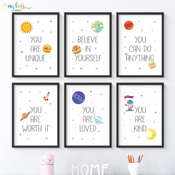 Load image into Gallery viewer, &#39;Growth Mindset Affirmations&#39; Wall Art (Framed Set of 6)
