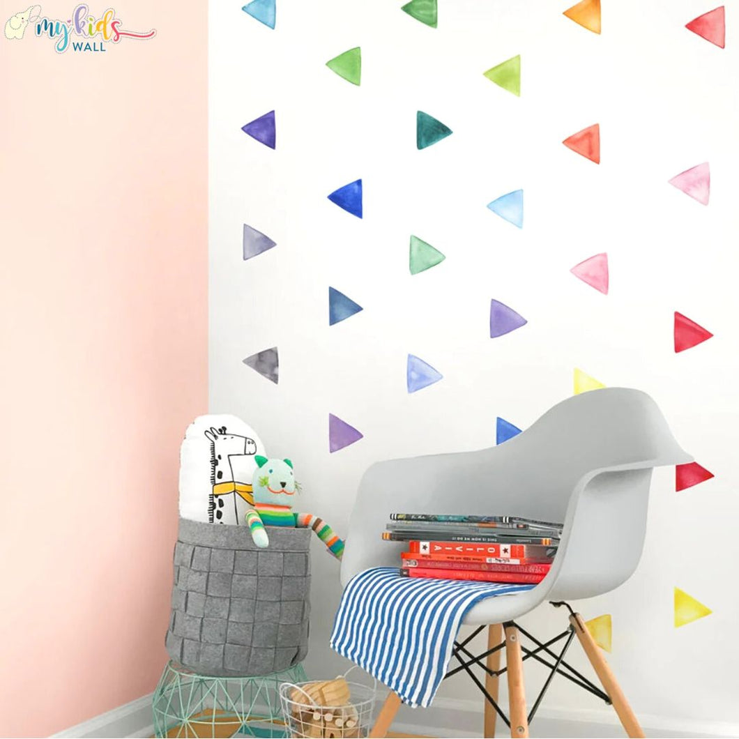 'Playful Traingles' Multicolored Wall Stickers