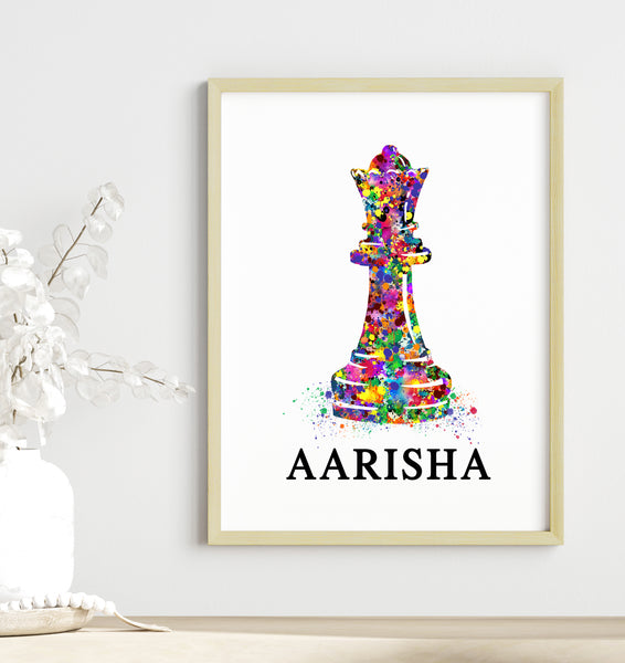 Load image into Gallery viewer, &#39;Chess Queen&#39; Personalised Wall Art (Framed)
