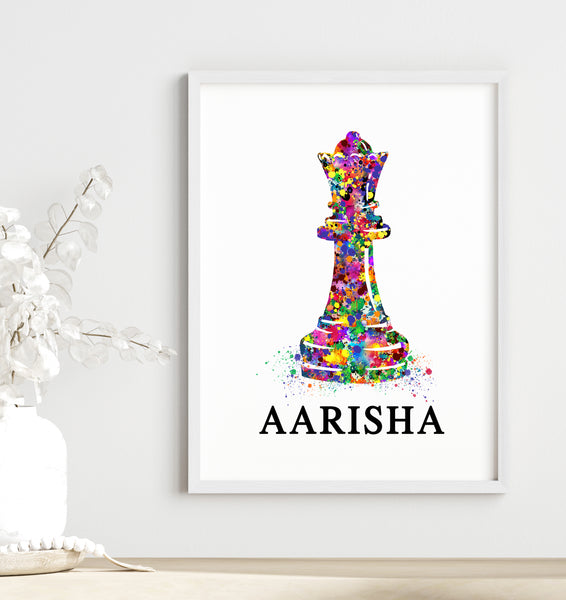Load image into Gallery viewer, &#39;Chess Queen&#39; Personalised Wall Art (Framed)
