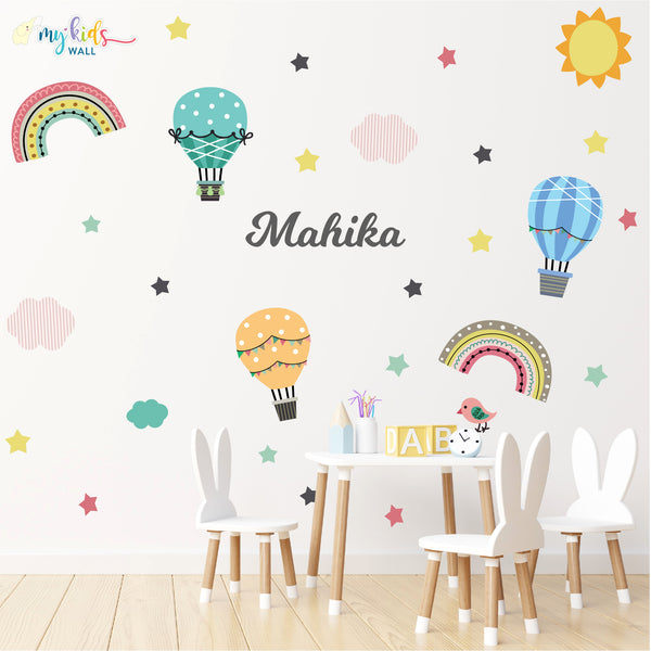 Load image into Gallery viewer, &#39;Rainbows &amp; Hot Air Balloons&#39; Wall Stickers
