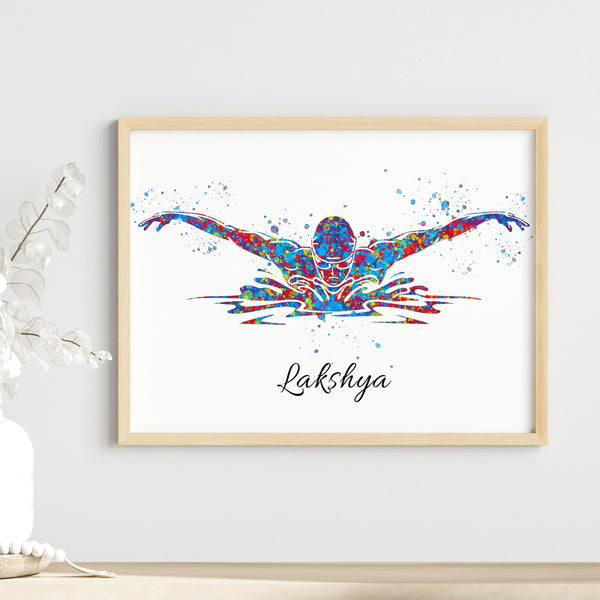Load image into Gallery viewer, &#39;Swimmer Butterfly&#39; Personalised Wall Art (Framed)
