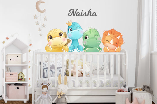 Baby Nursery Dinosaurs Watercolor Wall Stickers
