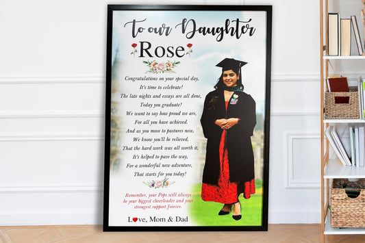 Graduation Gift for Girl Personalised Wall Art (Framed)