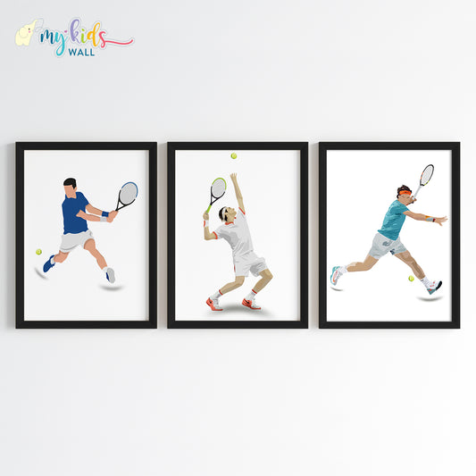 Djokovic-Federer-Nadal Personalized Wall Art (Framed Set of 3)