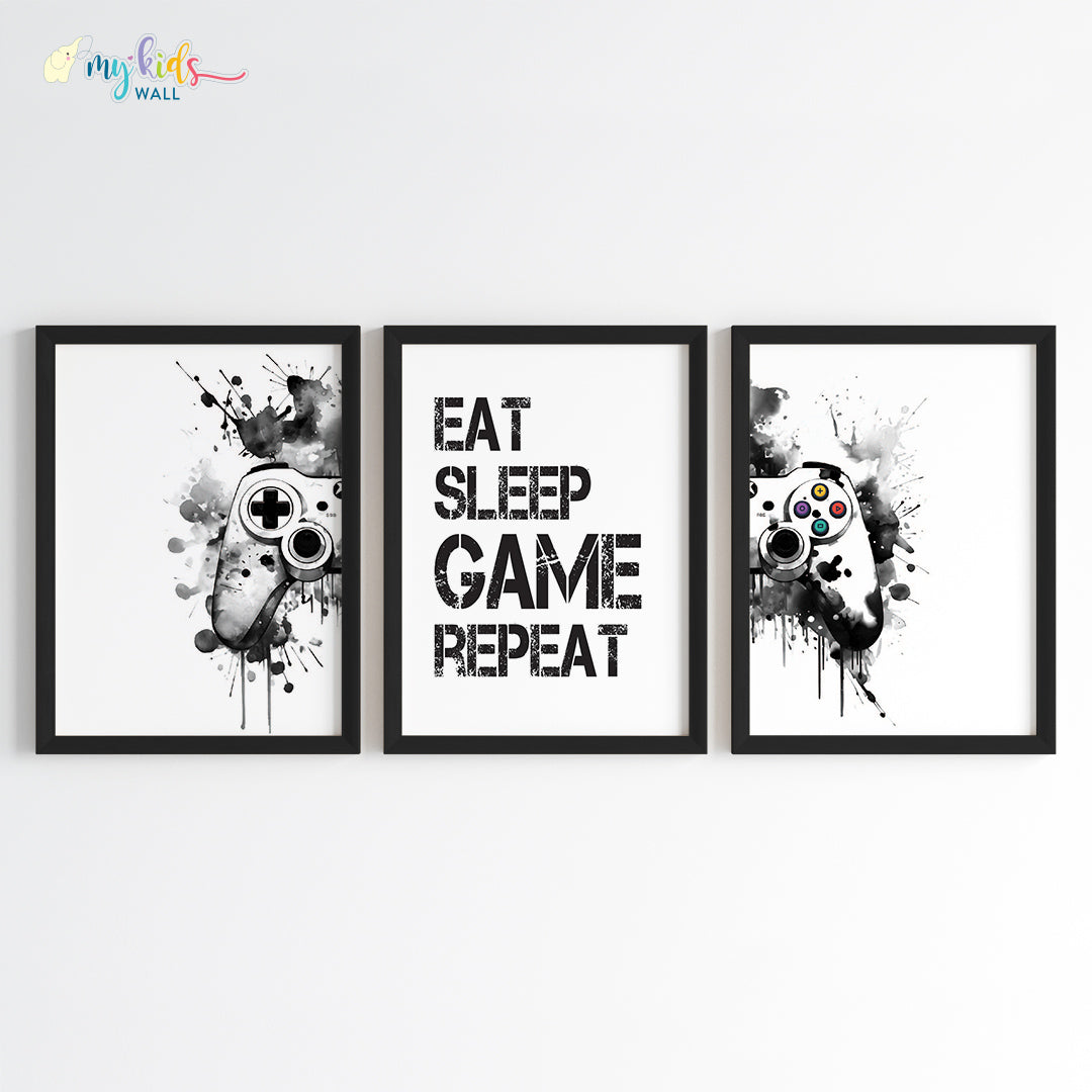 Gamer's Creed Motivational Wall Art (Framed Set of 3)