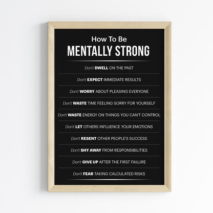 How to be Mentally Strong Wall Art (Framed)