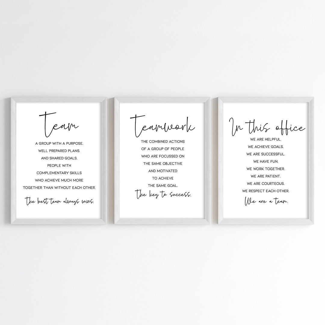 Together We Achieve Teamwork Wall Art (Framed Set of 3)