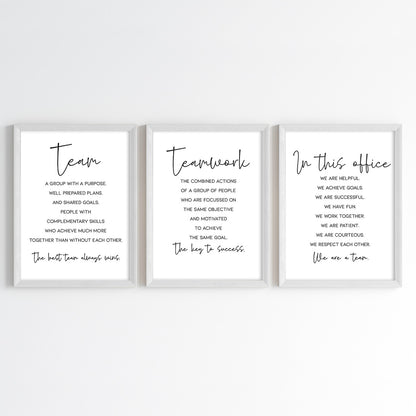 Together We Achieve Teamwork Wall Art (Framed Set of 3)