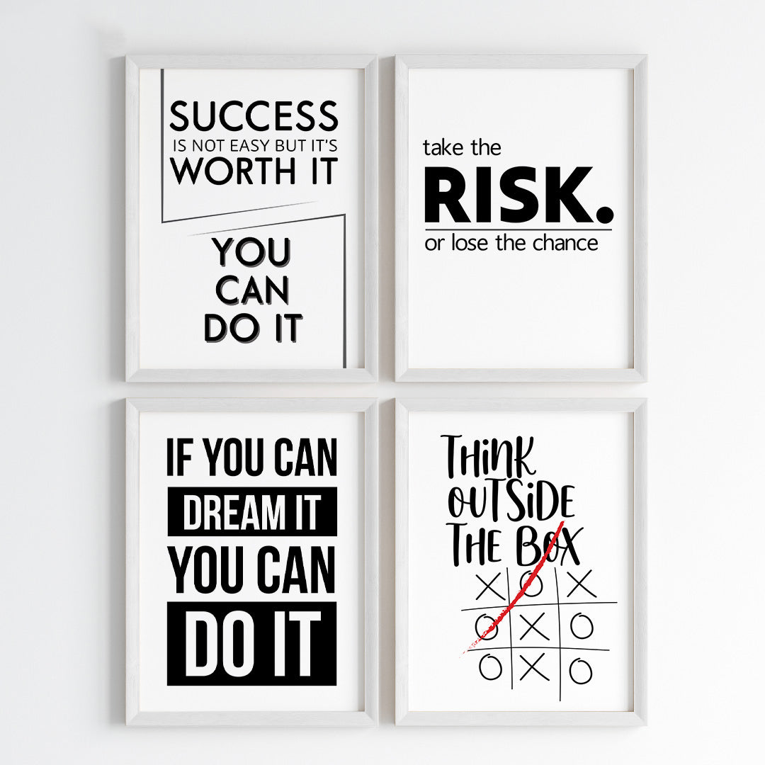 Modern Motivation Office Wall Art (Framed)