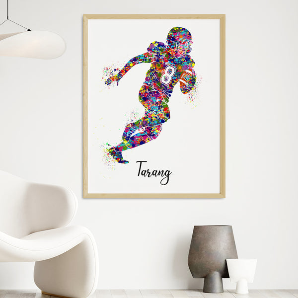Load image into Gallery viewer, &#39;Rugby Player&#39; Personalised Wall Art (Big Frame)
