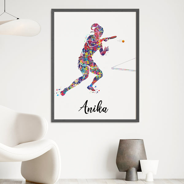 Load image into Gallery viewer, &#39;Table Tennis Player Girl&#39; Personalised Wall Art (Big Frame)
