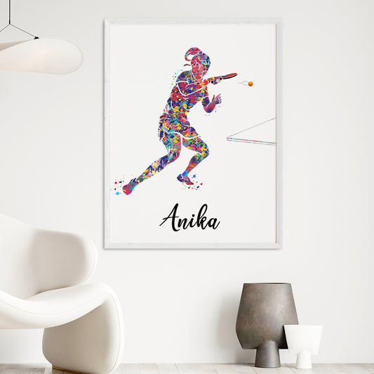 Table Tennis Player Girl Personalised Wall Art (Big Frame)