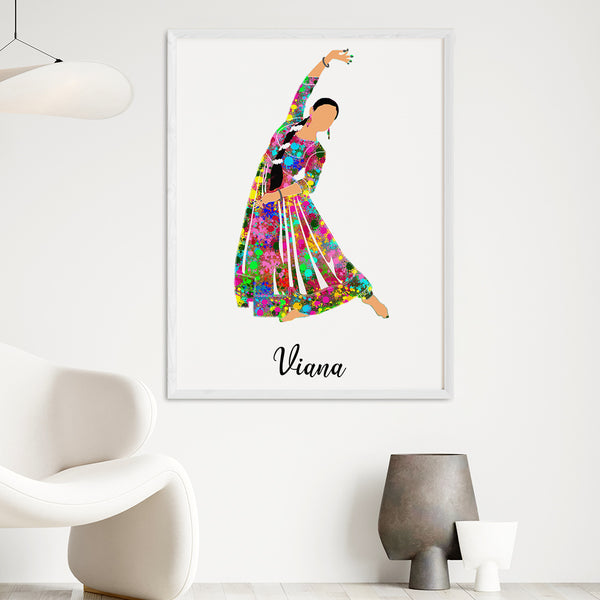 Load image into Gallery viewer, &#39;Kathak Dancer&#39; Personalized Wall Art (Big Framed)
