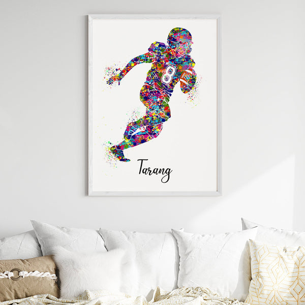 Load image into Gallery viewer, &#39;Rugby Player&#39; Personalised Wall Art (Big Frame)
