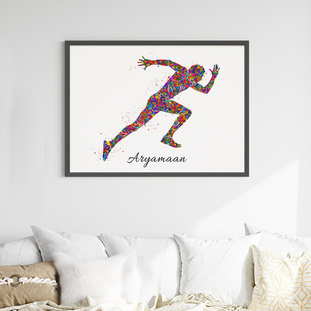 Running Athlete Personalized Wall Art (Big Frame)