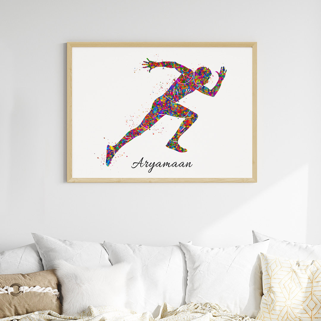 Running Athlete Personalized Wall Art (Big Frame)