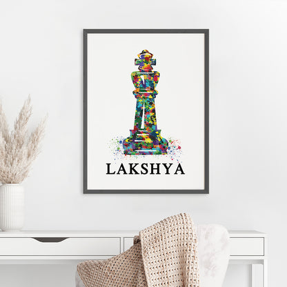 Chess King Personalised Wall Art (Big Frame)