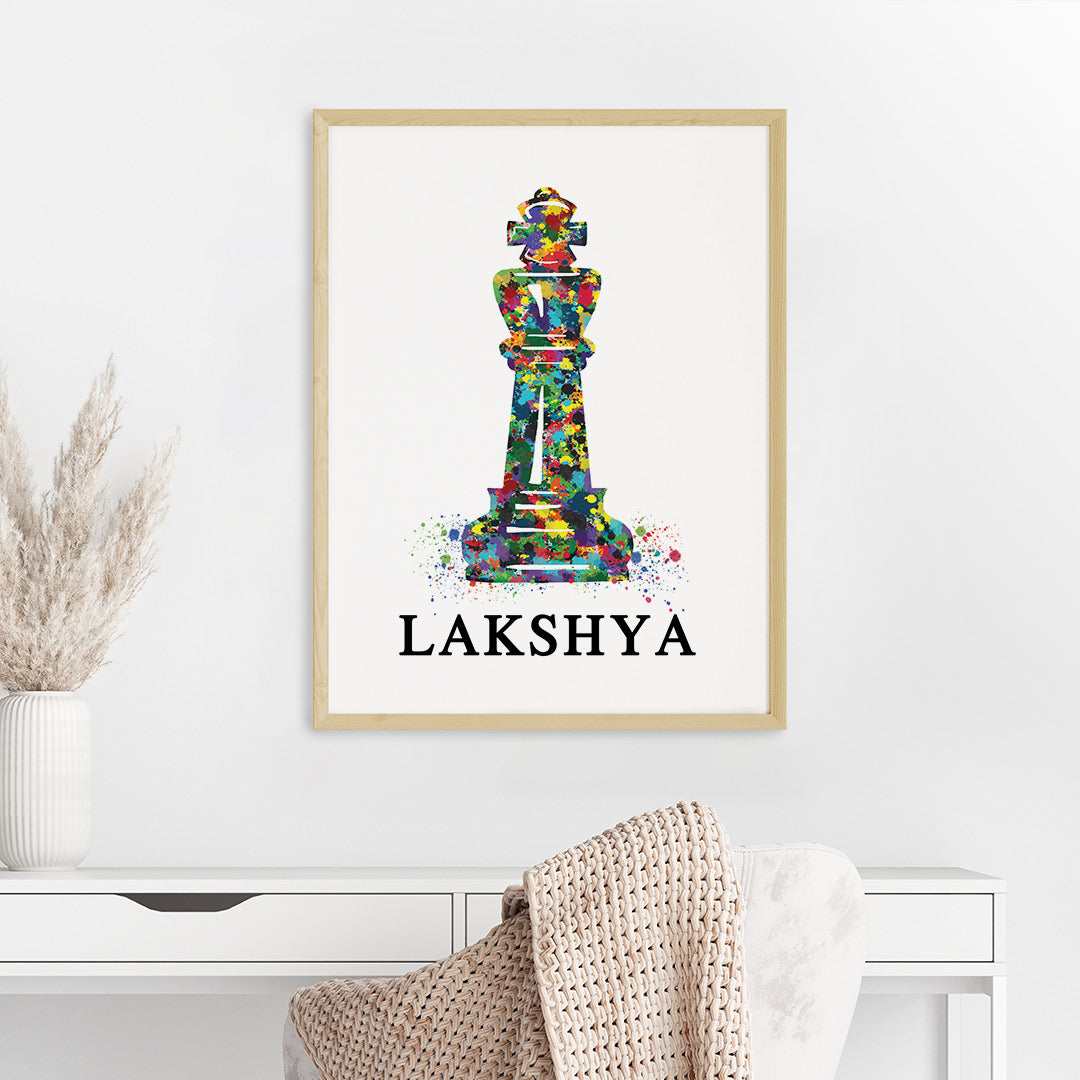 Chess King Personalised Wall Art (Big Frame)