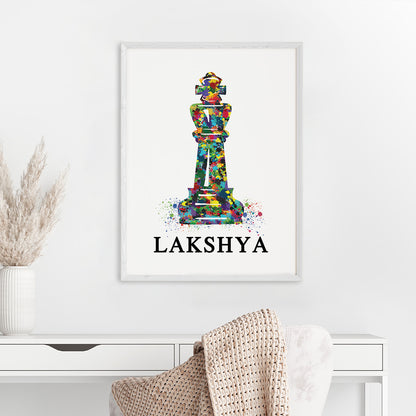 Chess King Personalised Wall Art (Big Frame)