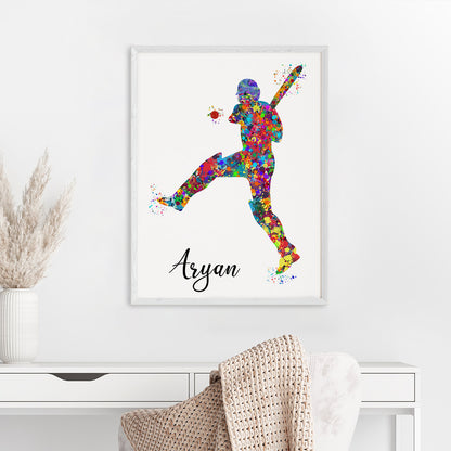 Cricketer Pull Shot Personalized Wall Art (Big Frame)