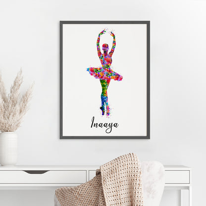 Dancing Ballerina Personalized Wall Art (Big Frame)