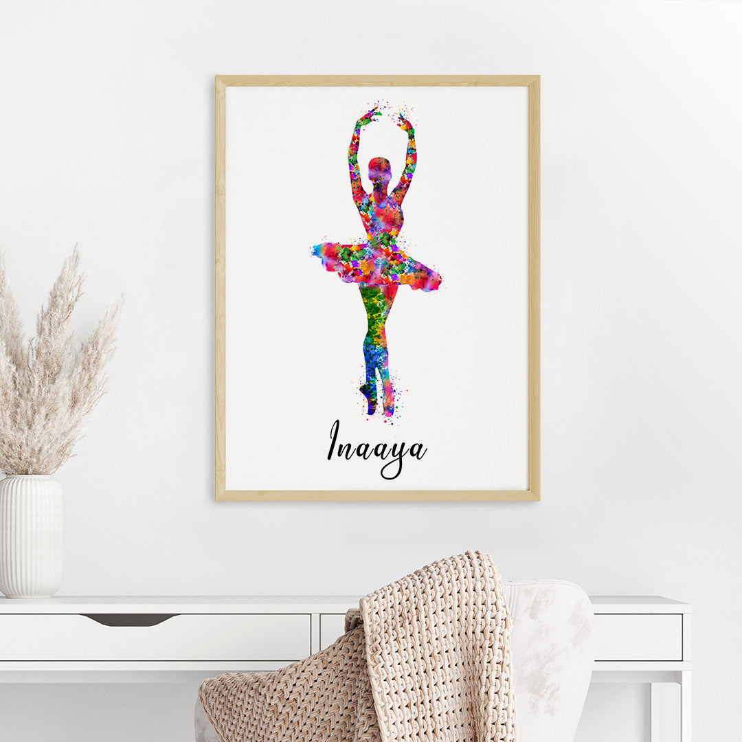 Dancing Ballerina Personalized Wall Art (Big Frame)