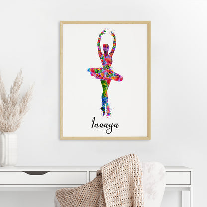 Dancing Ballerina Personalized Wall Art (Big Frame)