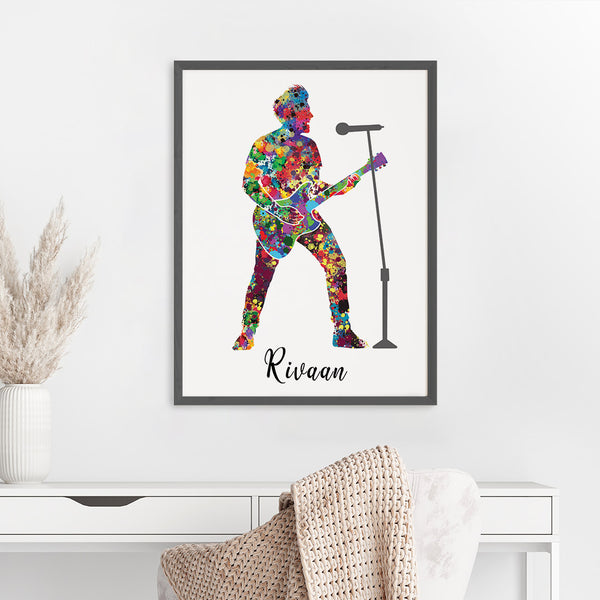 Load image into Gallery viewer, &#39;Rockstar Guitarist&#39; Personalized Wall Art (Big Frame)
