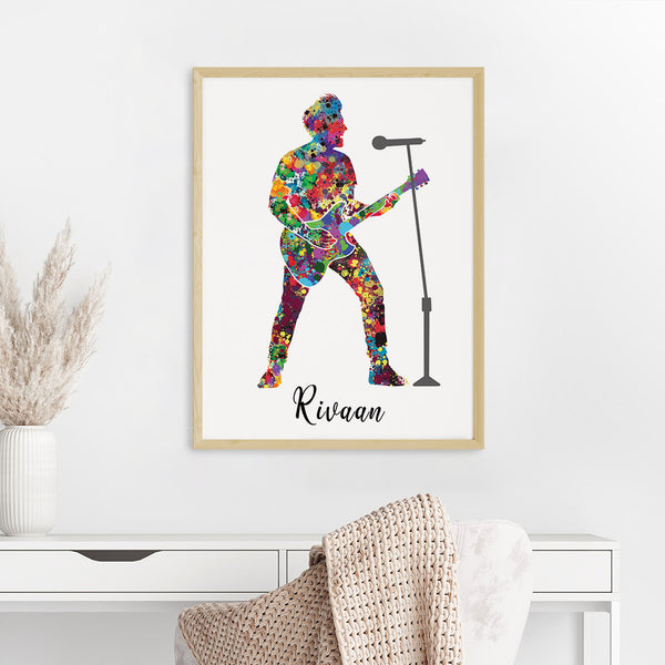 Load image into Gallery viewer, &#39;Rockstar Guitarist&#39; Personalized Wall Art (Big Frame)
