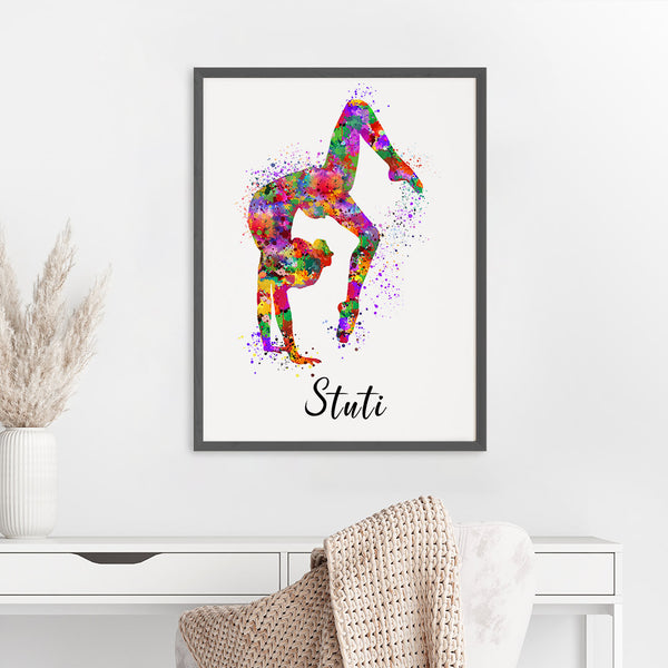 Load image into Gallery viewer, &#39;Gymnastics Girl Tumbling&#39; Personalised Wall Art (Big Frame)
