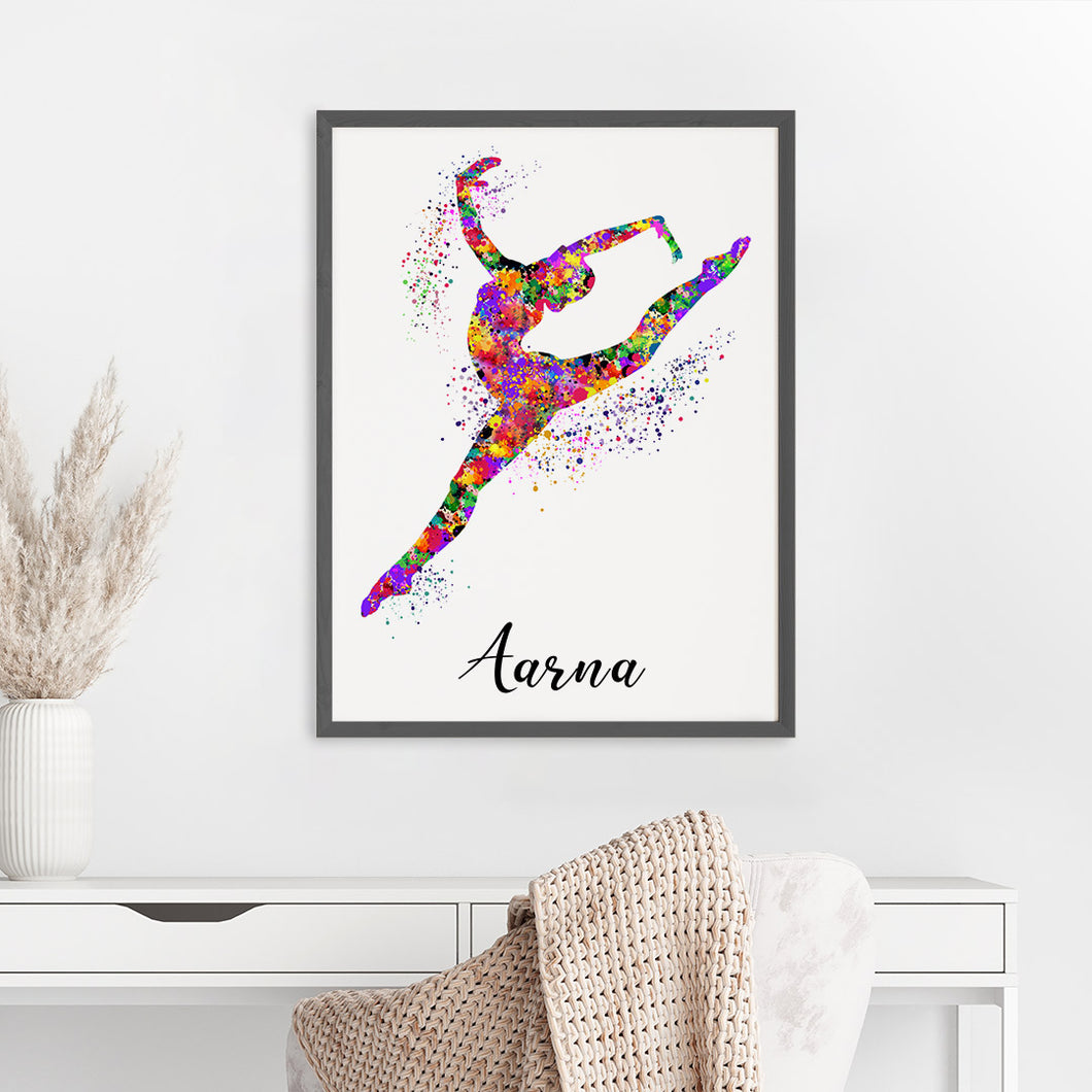 'Gymnastics Girl' Personalised Wall Art (Big Frame)