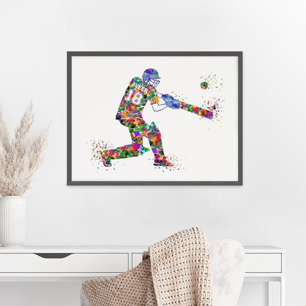 Load image into Gallery viewer, &#39;Cricketer&#39; Personalised Wall Art (Big Frame)
