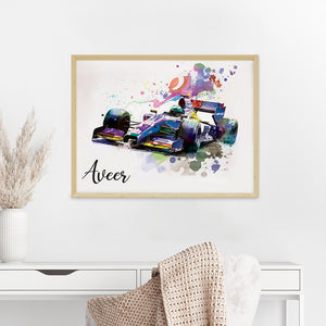 'Formula 1 Racer' Personalized Wall Art (Big Frame)