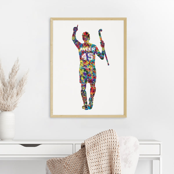 Load image into Gallery viewer, &#39;Hockey Player&#39; Winner Personalised Wall Art (Big Frame)
