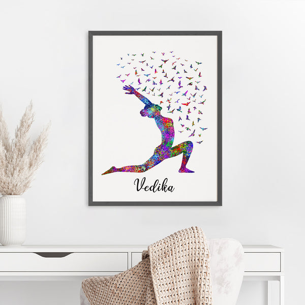 Load image into Gallery viewer, &#39;Yoga Warrior Pose&#39; Personalized Wall Art (Big Frame)
